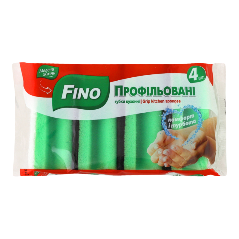 Губки кухонні Fino 4шт Спецефект профіль