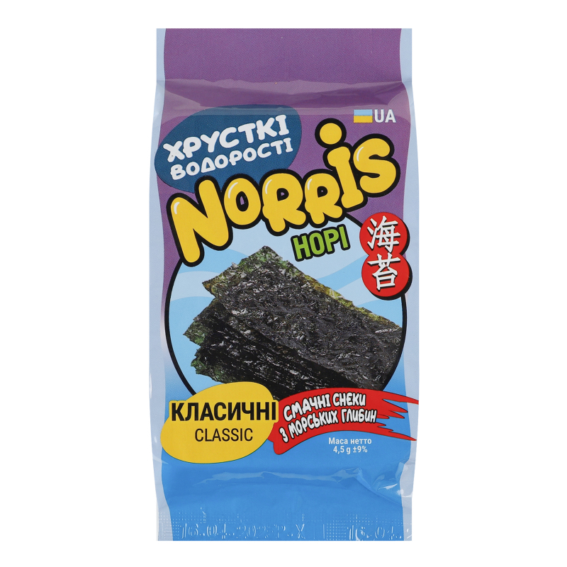 Чипси Norris норі 4г Класичні