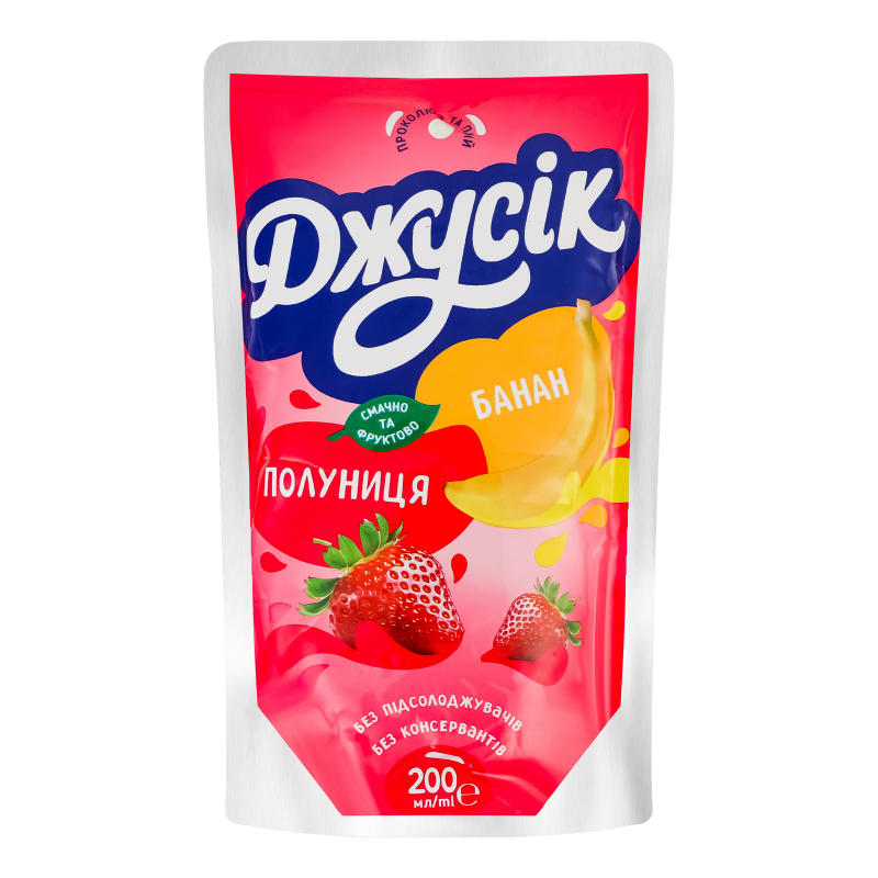 Сік Джусік 0,2л Полуниця-Банан дойпак