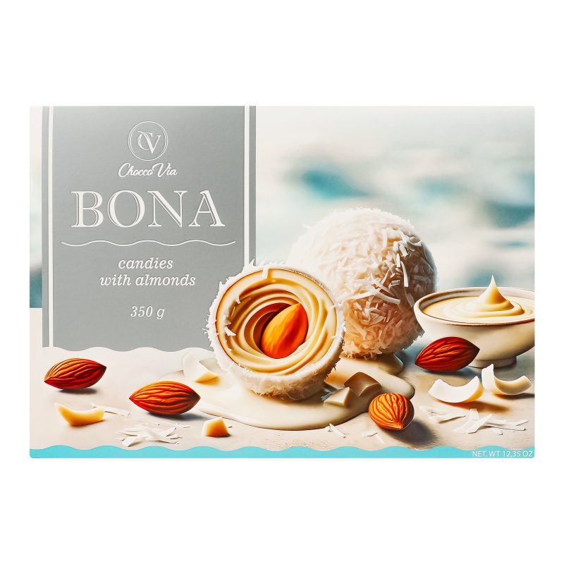 Цукерки Аметист 350г Bona з мигдалем