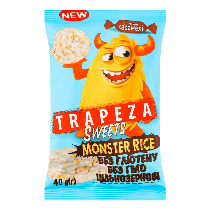 Галети Trapeza 40г рисові карамель