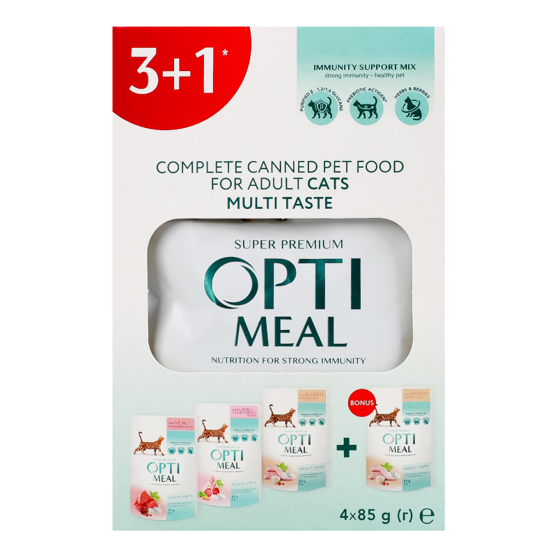 Корм Optimeal дк 4*85г №3 3+1
