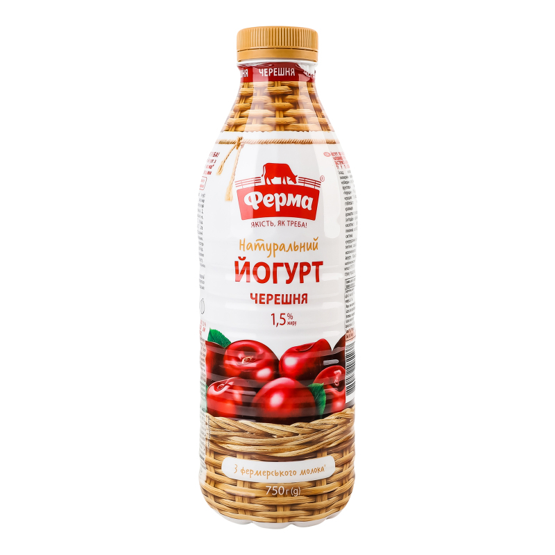 Йогурт Ферма 1,5% 750г Черешня пл