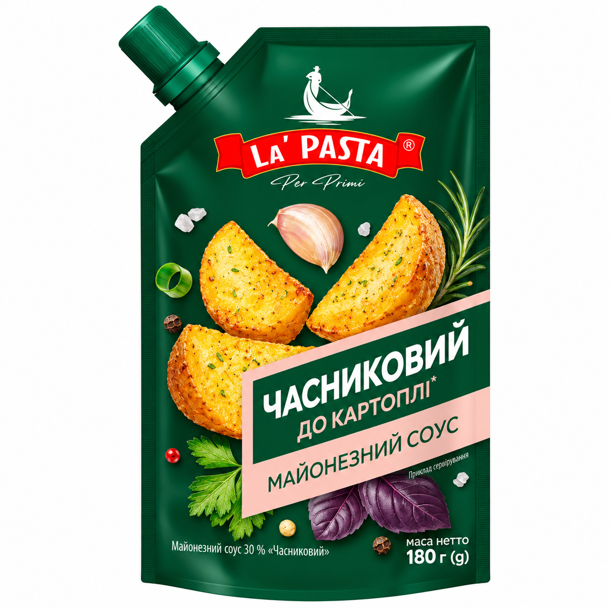 Майон соус La Pasta180г 30% Часниковий