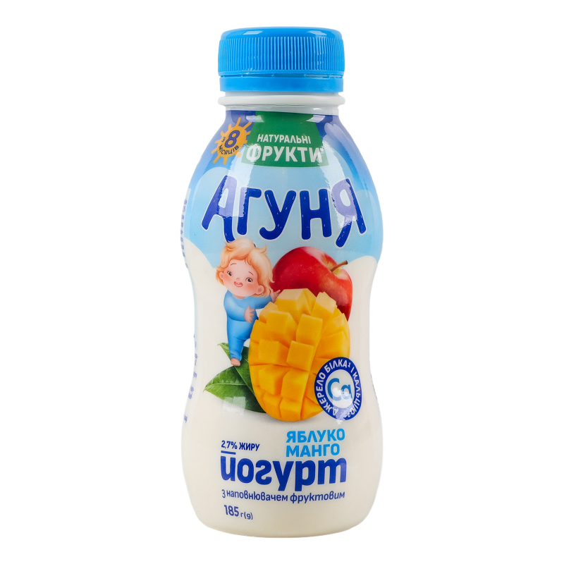 Йогурт Агуня 2,7% 185г Яблуко-манго пл