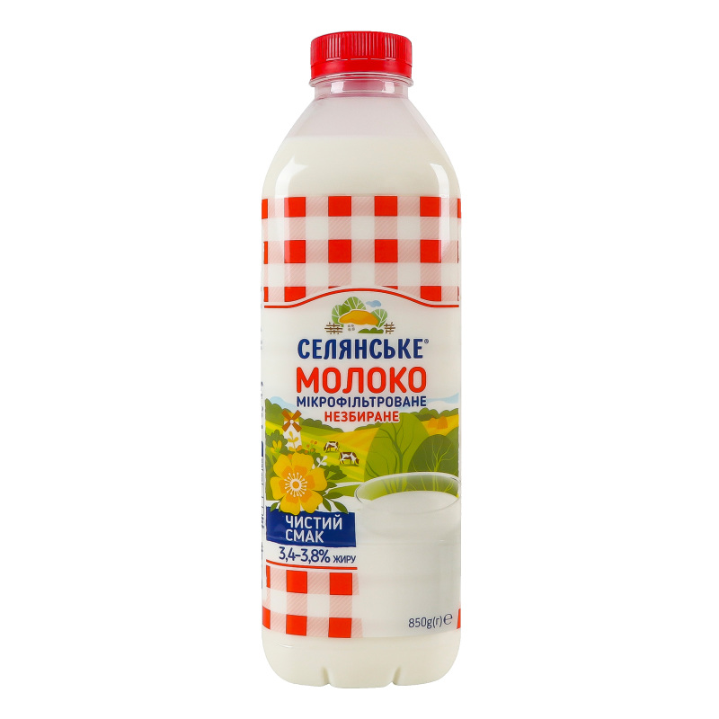 Молоко Селянське 3,4% 850г мікрофільтров