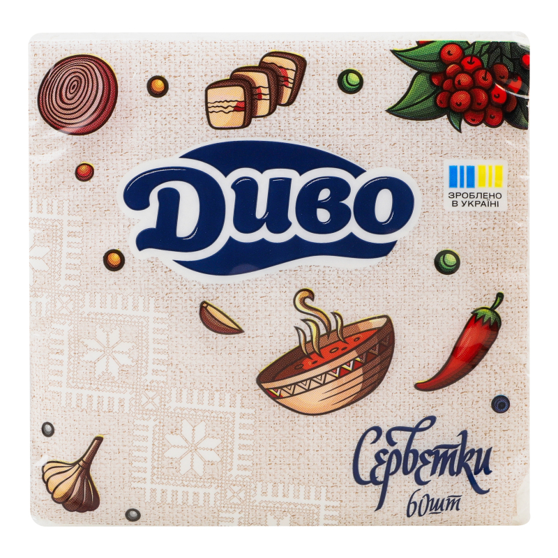 Серветки Диво 60шт Білі 230*240