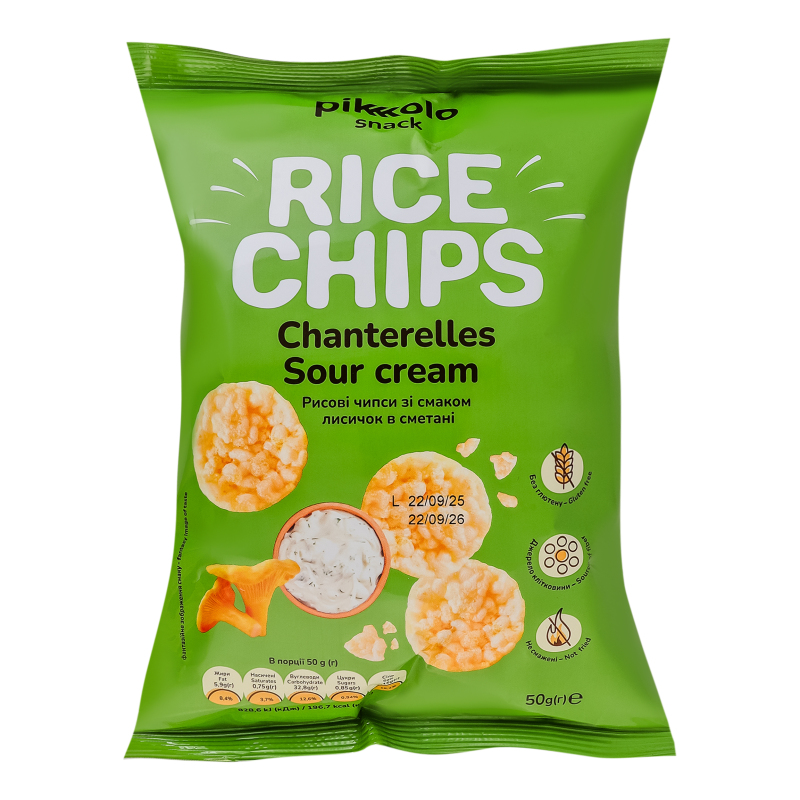 Чипси рисові Піколо 50г Лисички в сметан