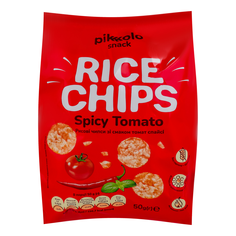 Чипси рисові Піколо 50г Томат спайсі