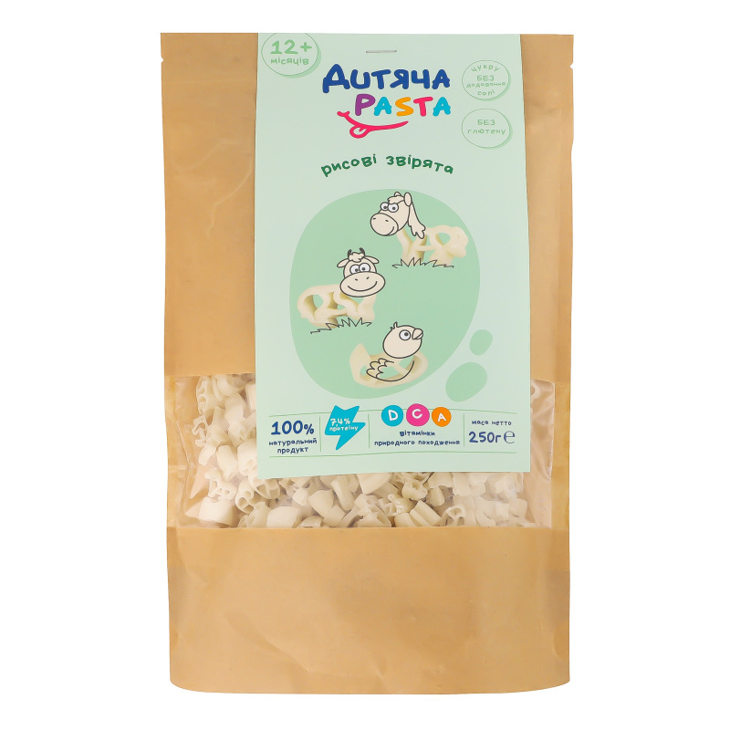 Макарони Pasta 250г Рисові звірята дит