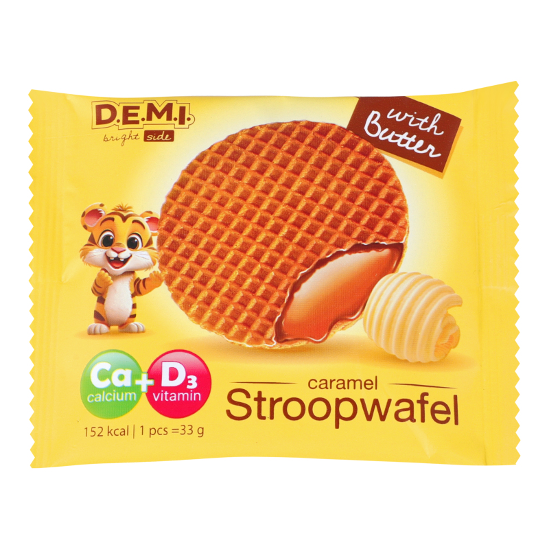 Вафлі Demi 33г Stroopwafel Карамель верш