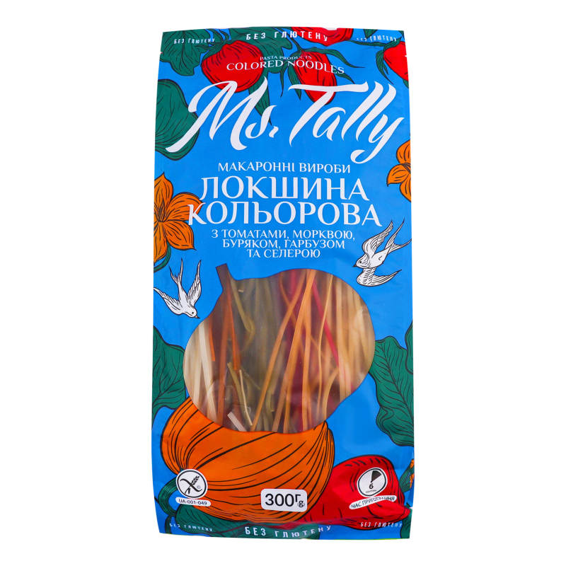Локшина Ms.Tally 300г кольорова