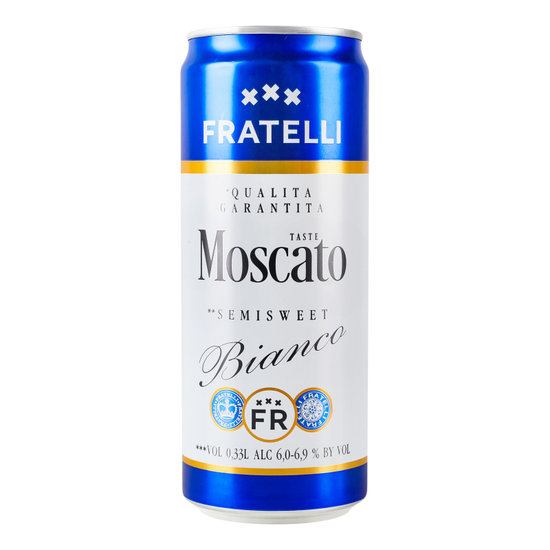 Напій вин газ Fratelli0,33лMoscBianc6,9%
