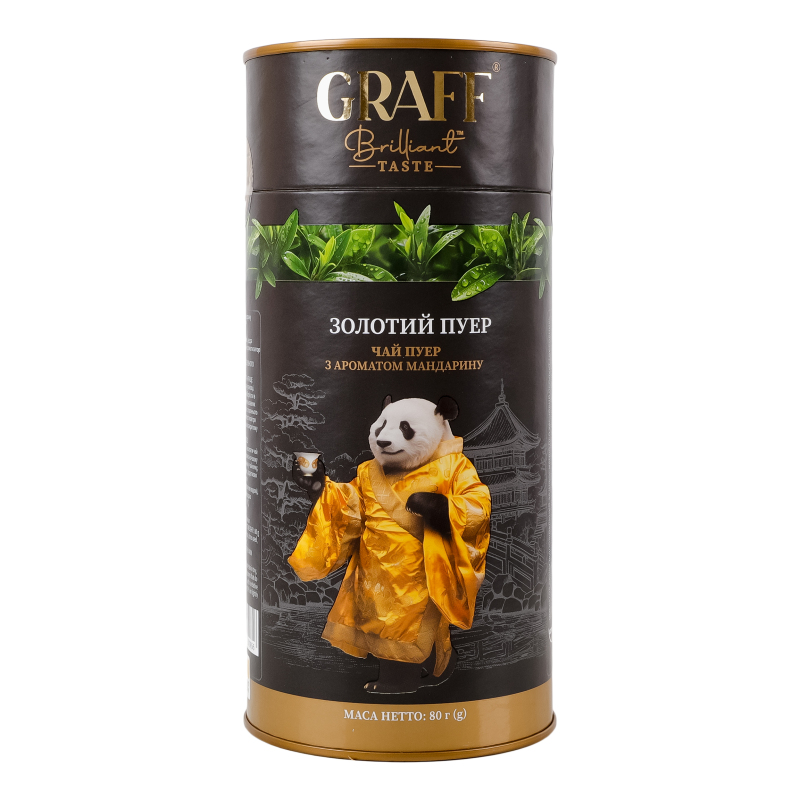 Чай Graff трав 80г Пуер з мандарин тубус