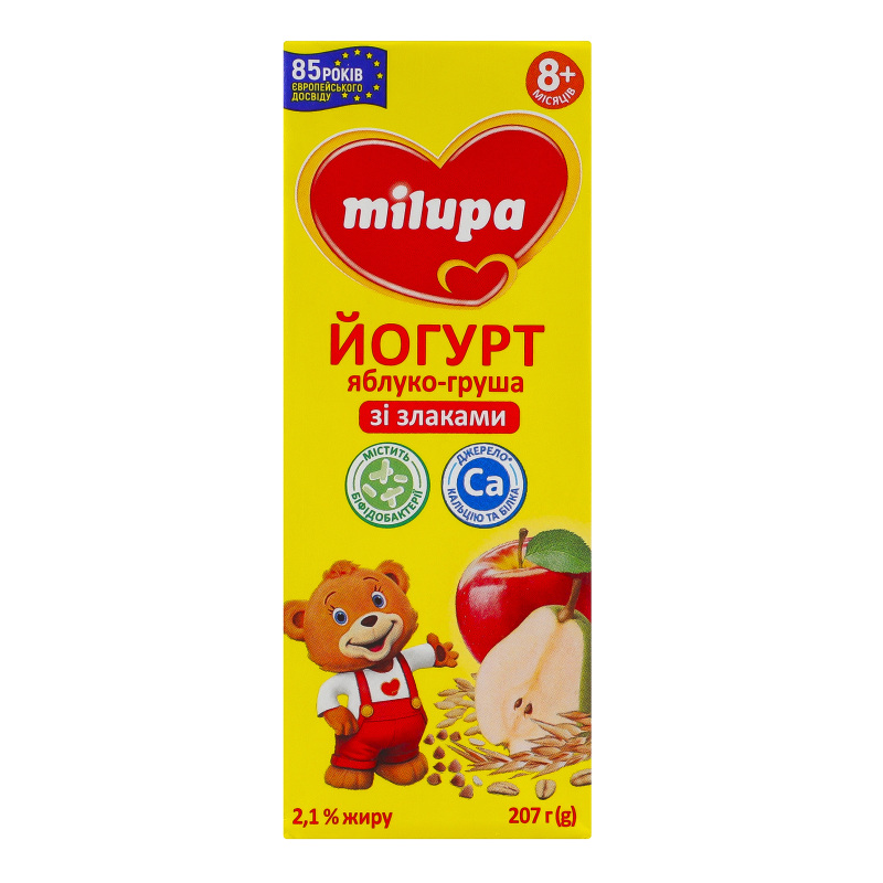 Йогурт Milupa 2,1% 207г ябл-груша-злаки