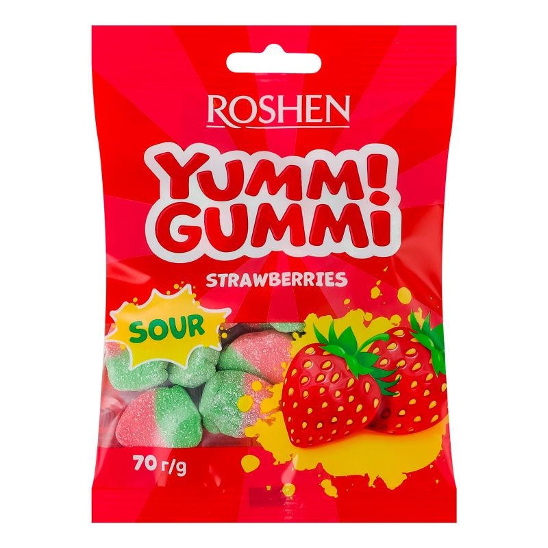 Цукерки ROSHEN 70гYummiGummiSourStrawber