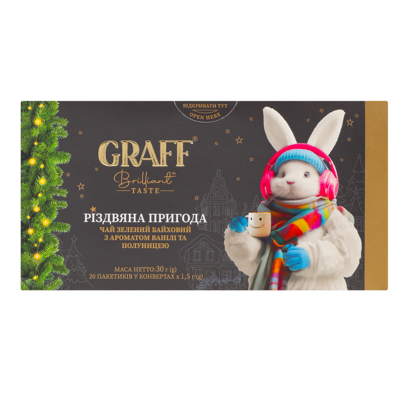 Чай Graff чорн20шт*1,5г Ваніль Полуниця