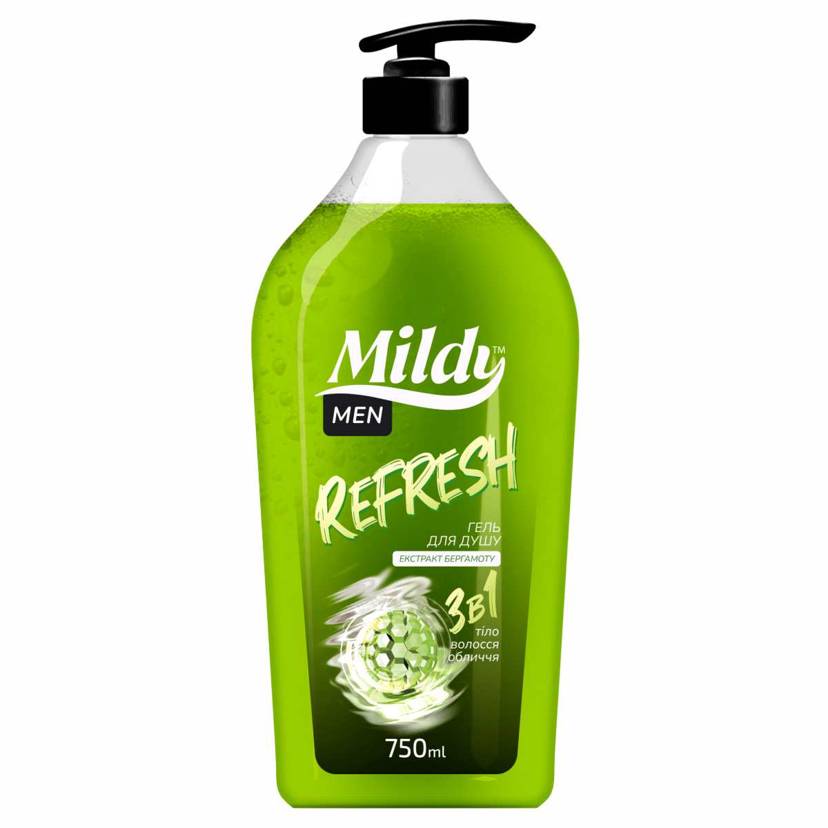 Гель д/душу Mildy 750мл Refresh чол
