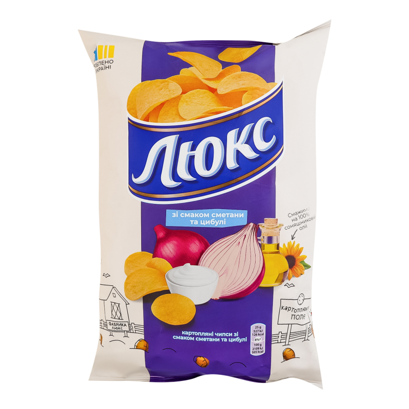 Чипси Люкс 125г Сметана та цибуля