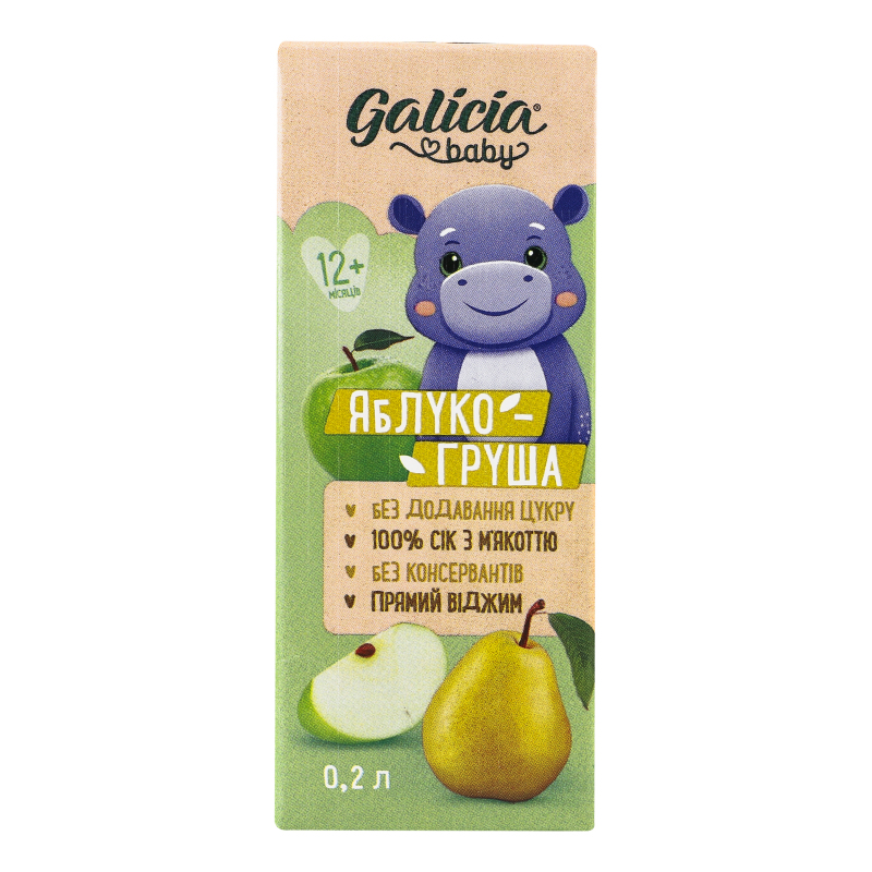 Сік Galicia baby 0,2л Яблуко-груша