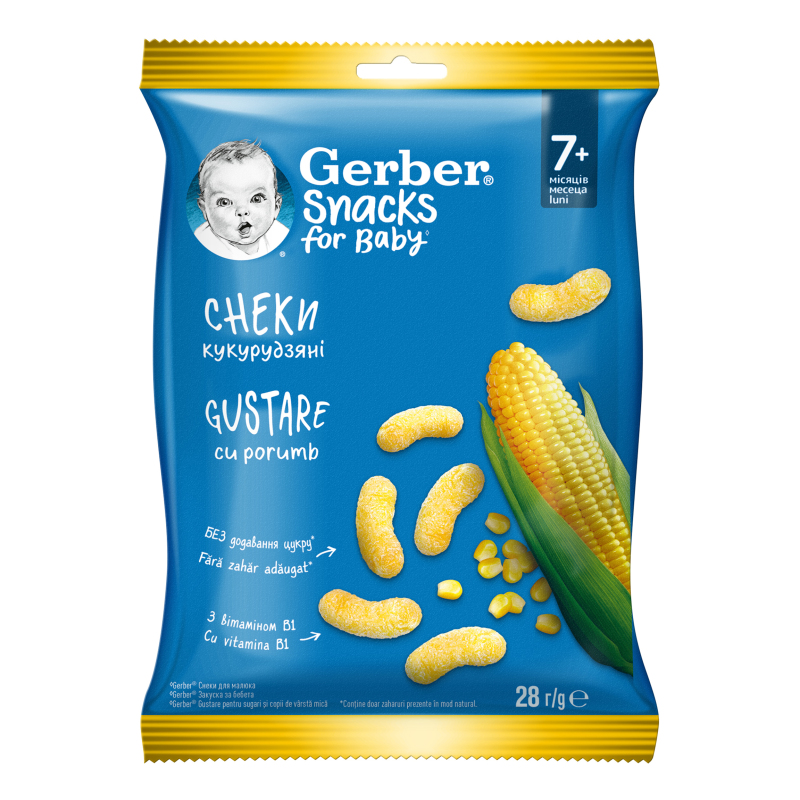 Снеки Gerber 28г Кукурудзяні з 7-28міс