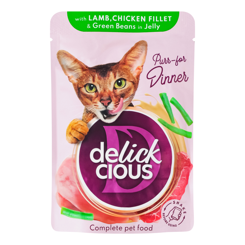 Корм Delickcious дк 85гЯгнят кур квасол