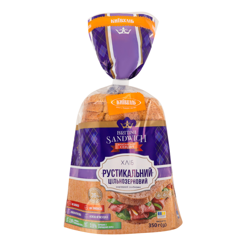 Хліб КиївХліб 350гРустикал цільноз різ
