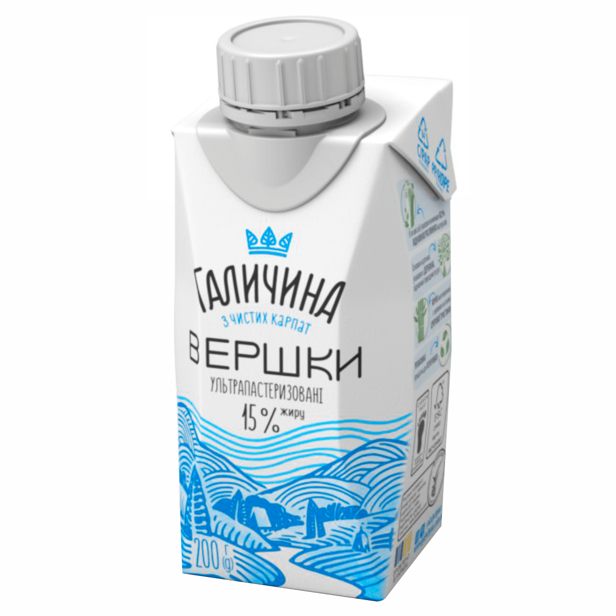 Вершки Галичина 15% 200г ультрапастер