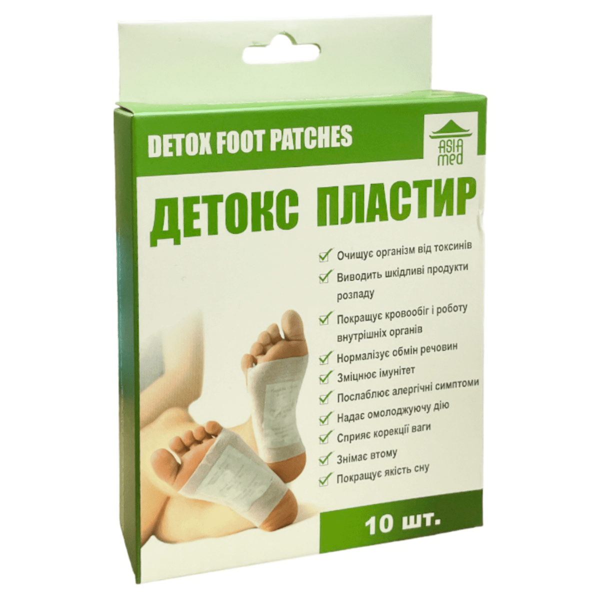 Пластир д/ніг Asia Med 10шт Детокс