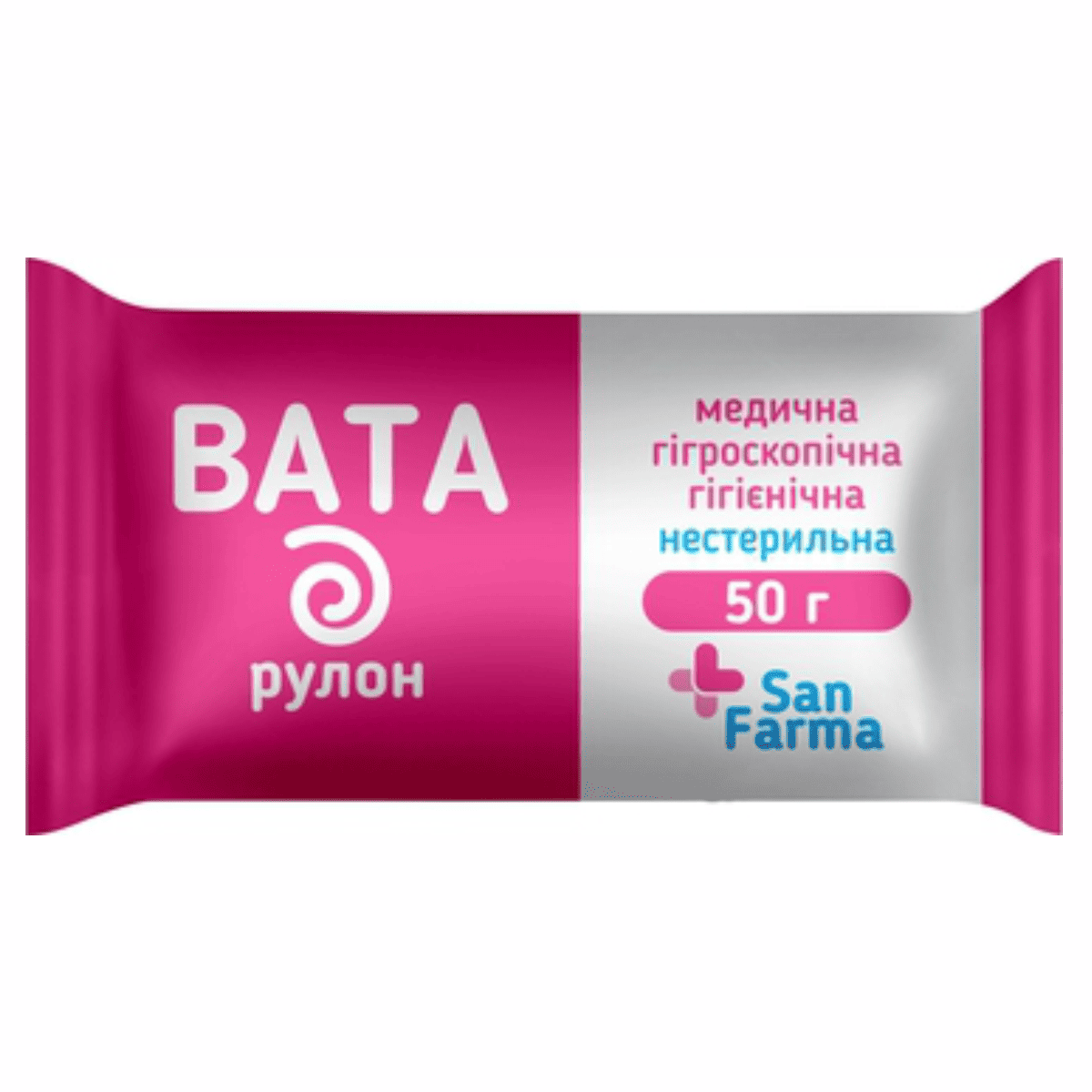 Вата San Farma 50г Медична нестерильна