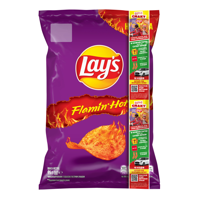 Чипси Lays 95г з шаленим гострим смаком