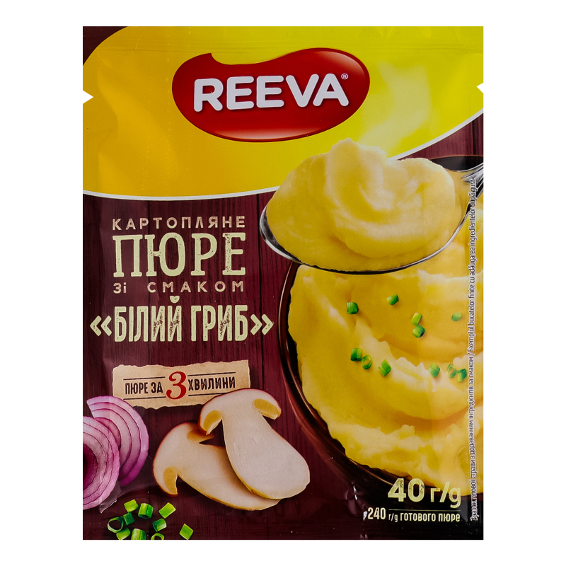 Шв харч Reeva пюре 40г Білий гриб пакет