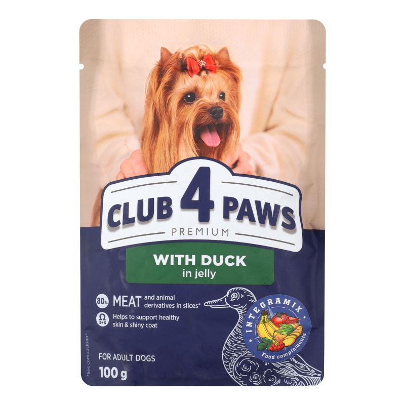Корм Клуб 4Лапи дс 100г преміум з качкою