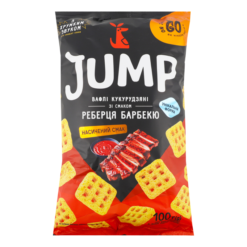 Снеки Jump 100г Вафлі Реберця Барбекю