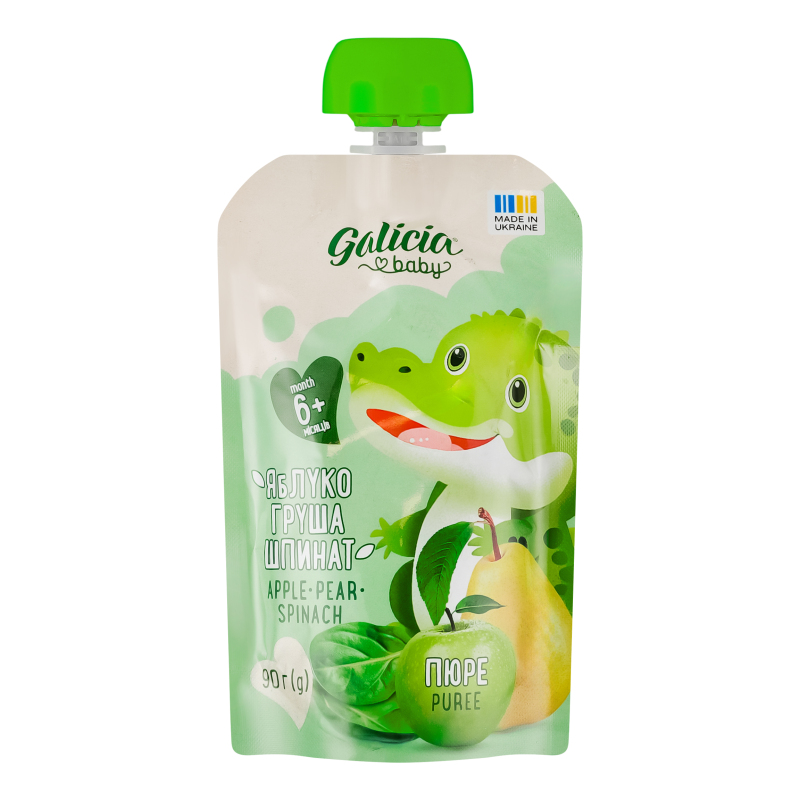 ДХ Galicia Пюре 90г Яблуко-груша-шпинат