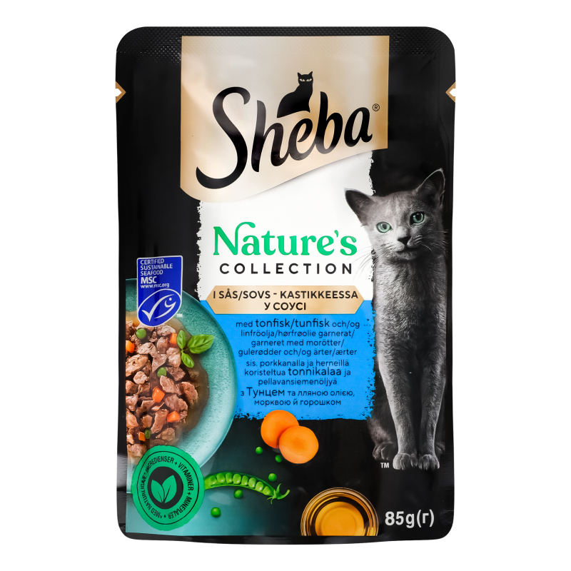 Корм Sheba дк 85г Тунець Овочі Лляна ол