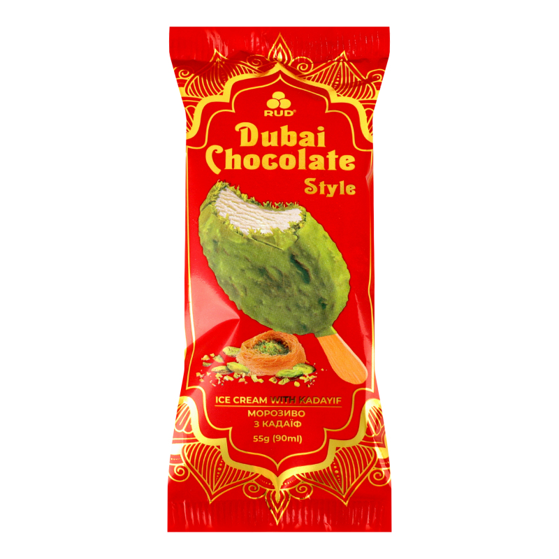 Морозиво Рудь 55гDubai Chocolate Style