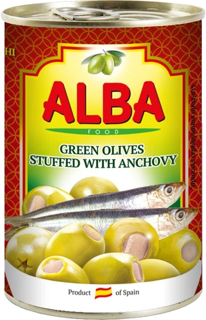Оливки Alba Food 300мл фарширов анчоусом