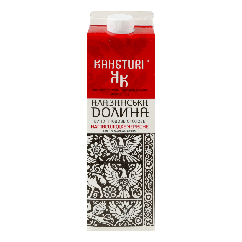 Вино Кахетурі 1л Алазан Дол ч н/сол 12%