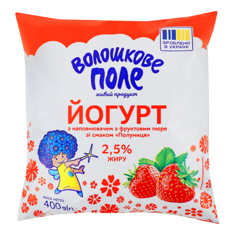 Йогурт ВолошПоле 2,5% 400г Полуниця