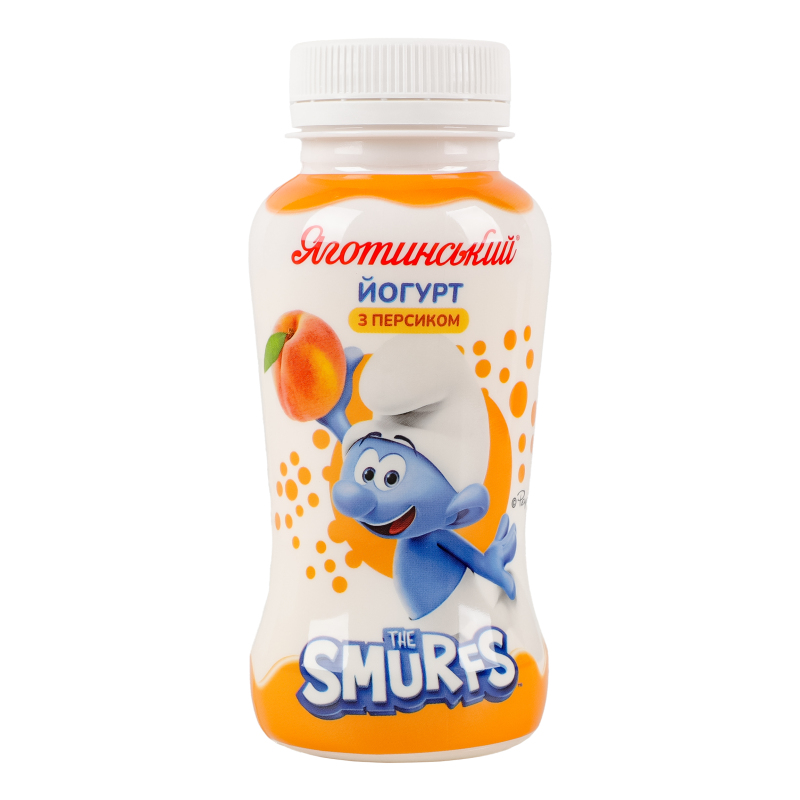 ЙогуртЯготинське 1,5% 185г Smurfs Персик