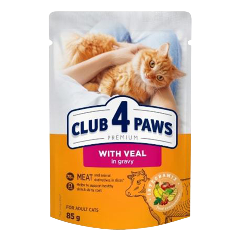 Корм Клуб 4 Лапи дк 85г Premium телятина