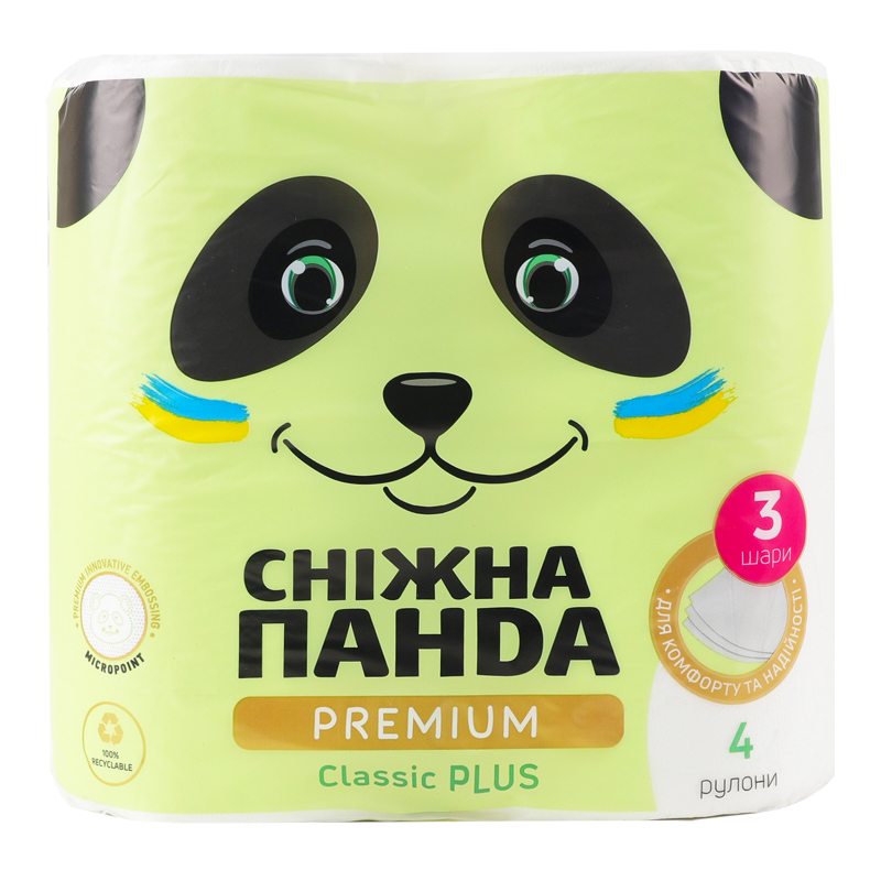 Папір туал СніжнаПанда 4шт 3шарПрем Клас