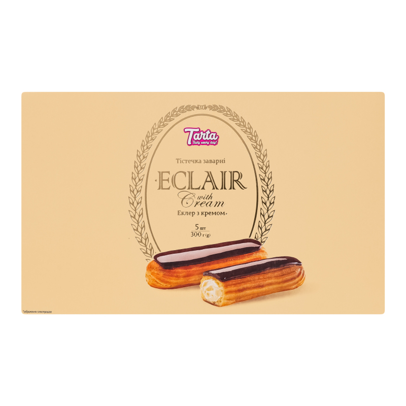 Тістечко Tarta 300г 5шт Еклер з кремом