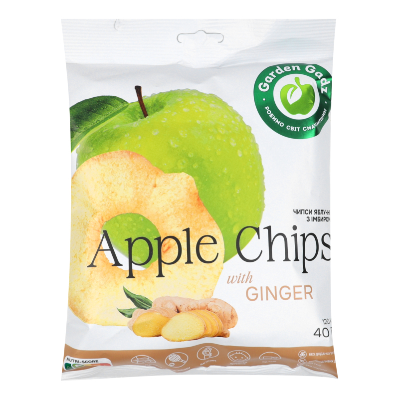 Чипси GADZ 40г Fruit Chips Яблучні імбир