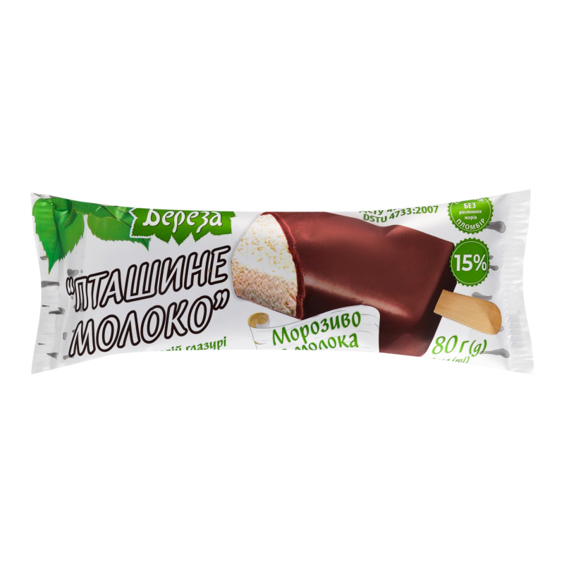 Морозиво Біла Береза 80гПломбірПташМол
