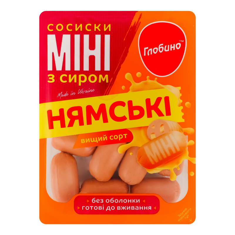 Сосиски Глобино 250гНямські міні сир в/г