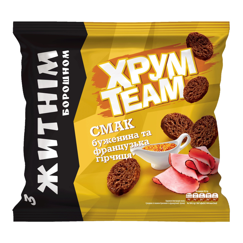 Сухарики ХрумTeam 90гБагетБуженГірчЖитн