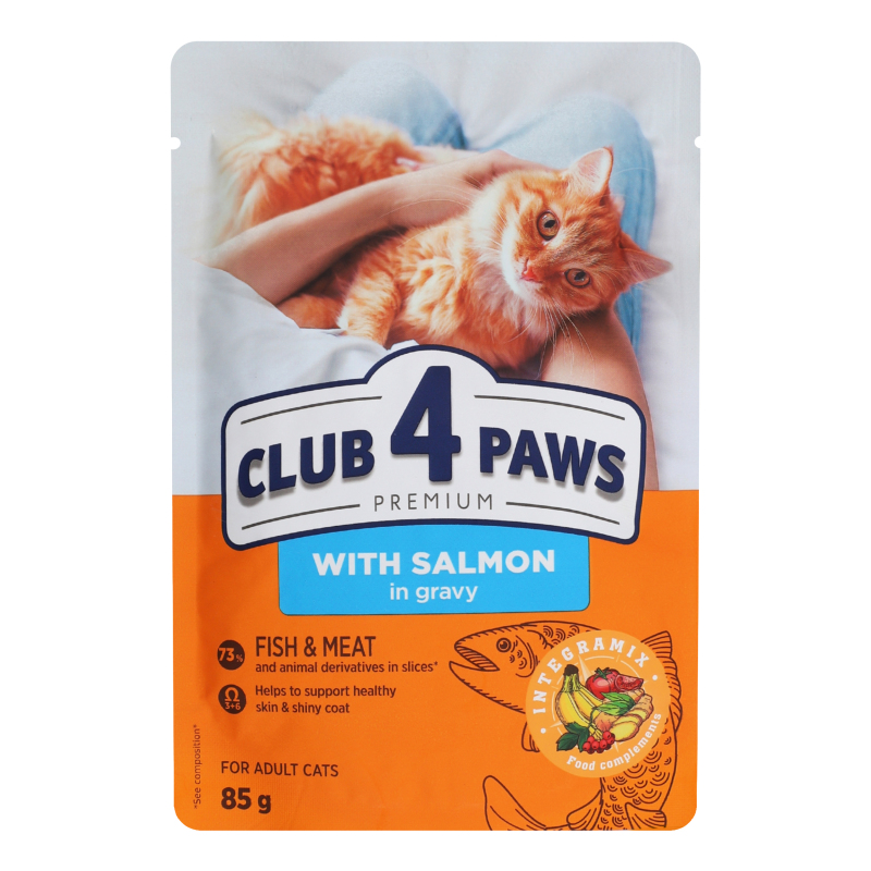 Корм Клуб 4 Лапи дк 85г Лосось в соусі