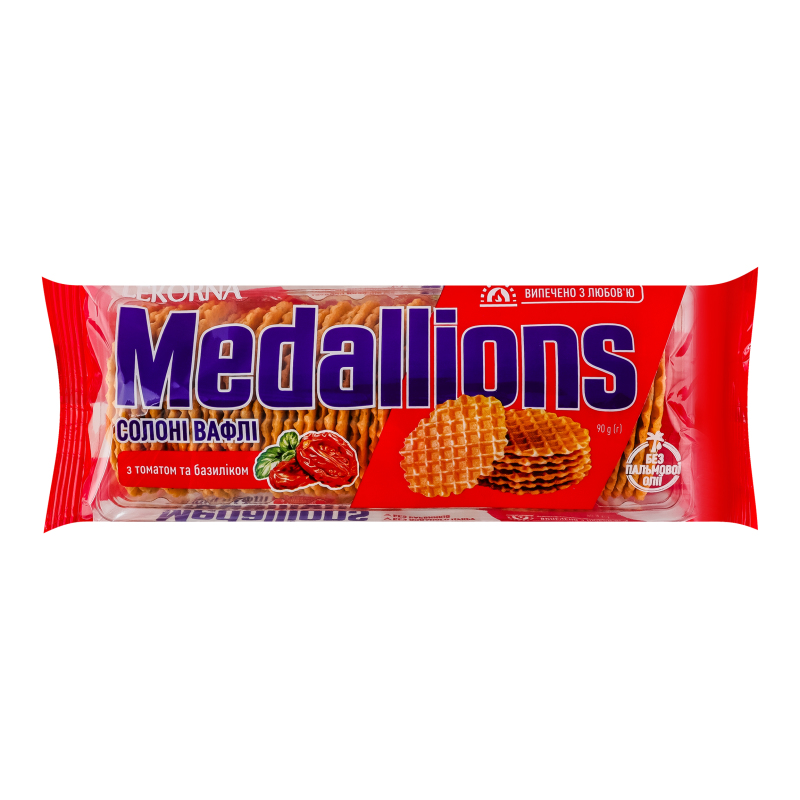 Вафлі  Lekorna 100гMedallions ТоматБазел
